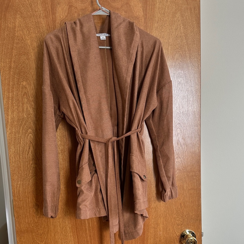 FAVLUX Brown Hooded Wrap Sweatshirt